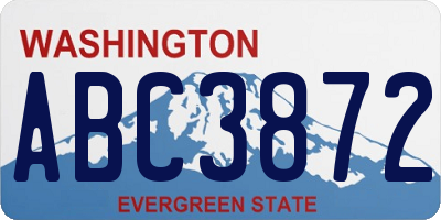 WA license plate ABC3872