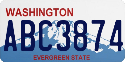 WA license plate ABC3874