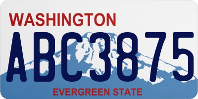 WA license plate ABC3875