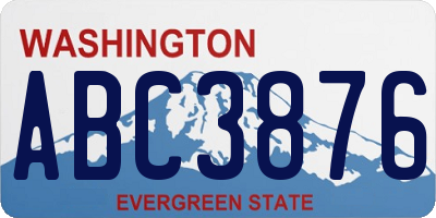 WA license plate ABC3876