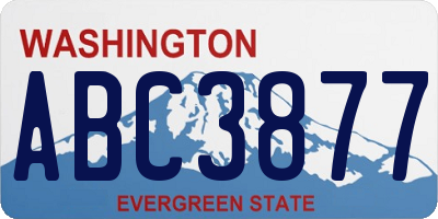 WA license plate ABC3877