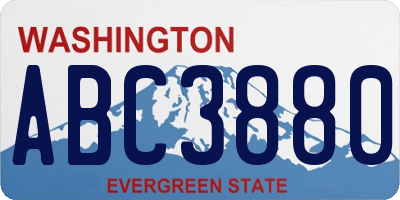 WA license plate ABC3880
