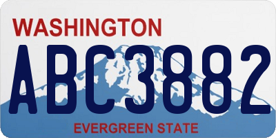 WA license plate ABC3882