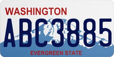 WA license plate ABC3885