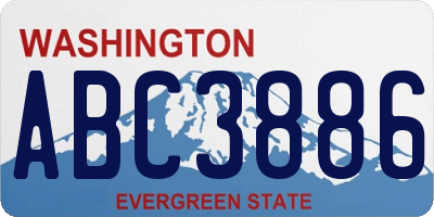 WA license plate ABC3886