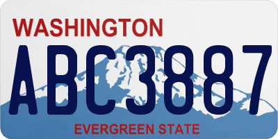 WA license plate ABC3887
