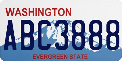 WA license plate ABC3888
