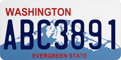 WA license plate ABC3891