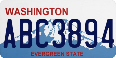 WA license plate ABC3894