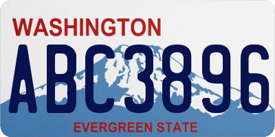 WA license plate ABC3896
