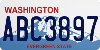 WA license plate ABC3897