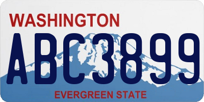 WA license plate ABC3899