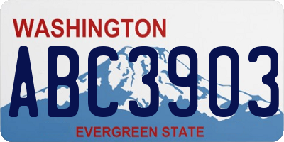 WA license plate ABC3903