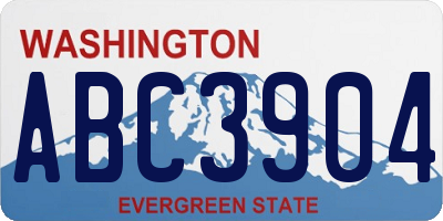 WA license plate ABC3904