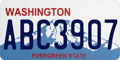 WA license plate ABC3907