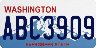 WA license plate ABC3909