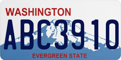 WA license plate ABC3910