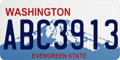 WA license plate ABC3913