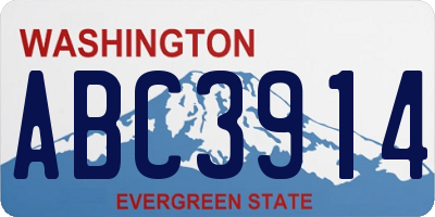 WA license plate ABC3914