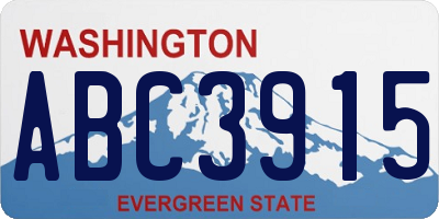 WA license plate ABC3915