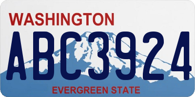 WA license plate ABC3924