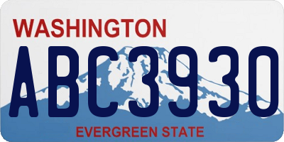WA license plate ABC3930
