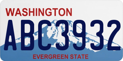 WA license plate ABC3932