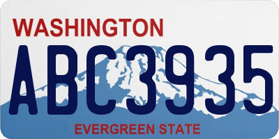 WA license plate ABC3935