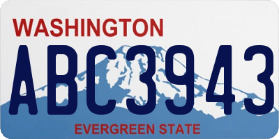 WA license plate ABC3943