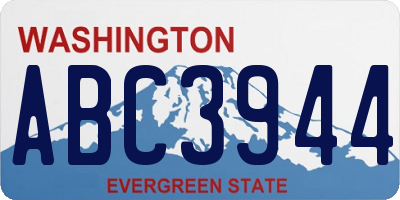 WA license plate ABC3944