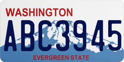 WA license plate ABC3945