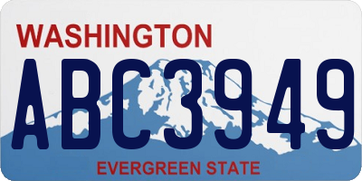 WA license plate ABC3949
