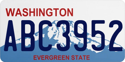 WA license plate ABC3952