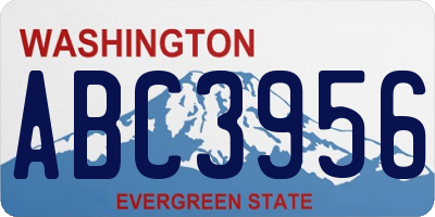WA license plate ABC3956