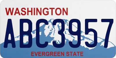 WA license plate ABC3957