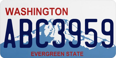 WA license plate ABC3959