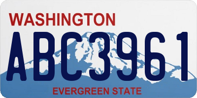 WA license plate ABC3961