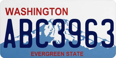 WA license plate ABC3963