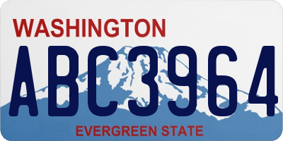WA license plate ABC3964
