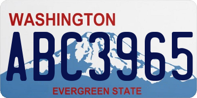 WA license plate ABC3965