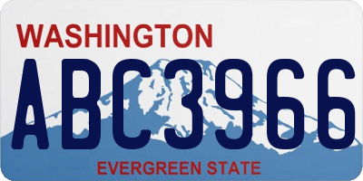 WA license plate ABC3966