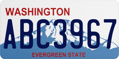 WA license plate ABC3967
