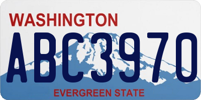 WA license plate ABC3970