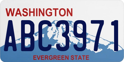 WA license plate ABC3971