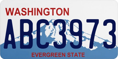 WA license plate ABC3973