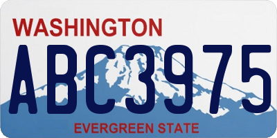 WA license plate ABC3975