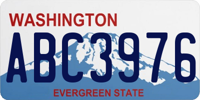 WA license plate ABC3976