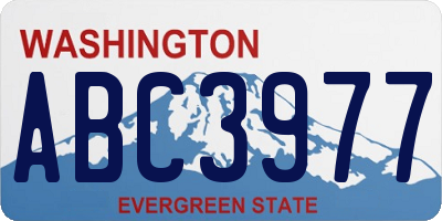 WA license plate ABC3977