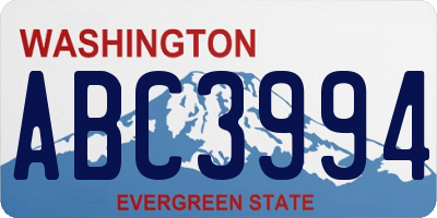WA license plate ABC3994