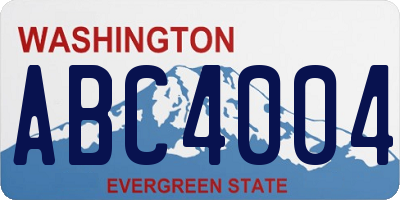 WA license plate ABC4004